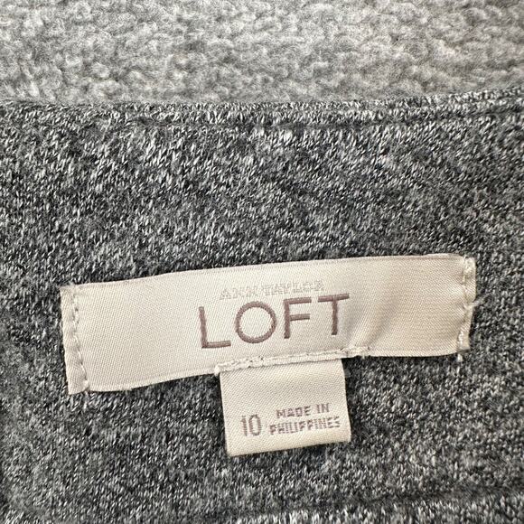 Ann Taylor LOFT Mini Swing Skirt Women's 10 Gray Flannel Side Zipper - Picture 2 of 6